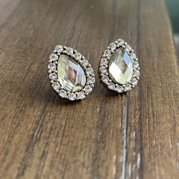 Francescas Gold Gem Teardrop Earrings - Picture 4 of 7